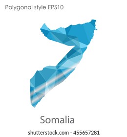 Somalia map in geometric polygonal style.Abstract gems triangle,modern design background.Vector Illustration EPS10.