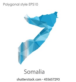 Somalia map in geometric polygonal style.Abstract gems triangle,modern design background.Vector Illustration EPS10.