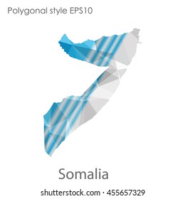 Somalia map in geometric polygonal style.Abstract gems triangle,modern design background.Vector Illustration EPS10.