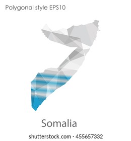 Somalia map in geometric polygonal style.Abstract gems triangle,modern design background.Vector Illustration EPS10.