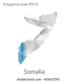 Somalia map in geometric polygonal style.Abstract gems triangle,modern design background.Vector Illustration EPS10.