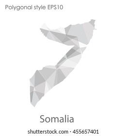 Somalia map in geometric polygonal style.Abstract gems triangle,modern design background.Vector Illustration EPS10.
