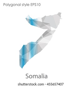 Somalia map in geometric polygonal style.Abstract gems triangle,modern design background.Vector Illustration EPS10.