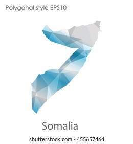 Somalia map in geometric polygonal style.Abstract gems triangle,modern design background.Vector Illustration EPS10.