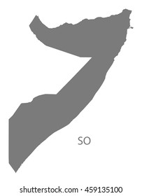 Somalia Map grey