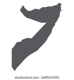 Somalia map. Map of Somalia in grey color