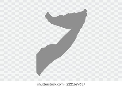 Somalia Map grey Color on White Background  Png