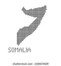 Somalia map with grunge texture in dot style. Abstract vector illustration of a country map with halftone effect for infographic. 