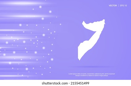 Somalia map isolated on purple background. Vector Illustration.