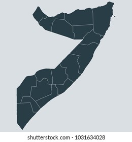 Somalia map on gray background vector, Somalia Map Outline Shape Gray on White Vector Illustration,