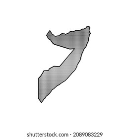 Somalia Map on white background-vector thin line icon. Free Vector