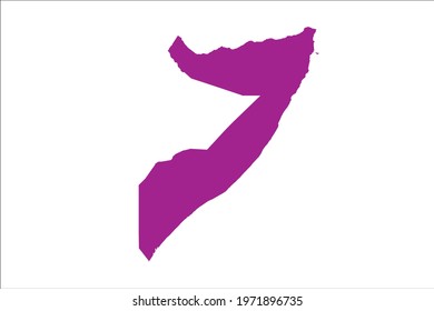 Somalia Map pink Color on White Backgound