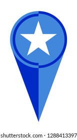 Somalia map pointer pin icon location flag marker