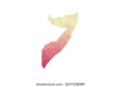 Somalia Map - Polygon Style Vector Illustration in Peach and Pink Gradient, Low Poly Geometric Design, Isolated on White Background for Infographics and Projects.