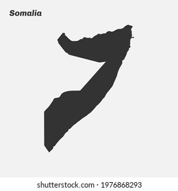 Somalia map silhouette. Vector illustration.