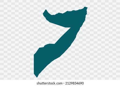 Somalia Map Teal Green Color on Backgound png