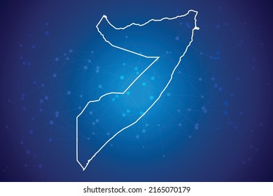 Somalia Map Technology  with network connection background