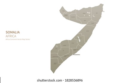 Somalia Map. Vector Map Of African Countries.