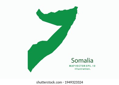 Mapa de Somalia. Vector eps10. color verde. con un fondo blanco.