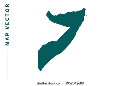 Somalia map vector. green color on white background.