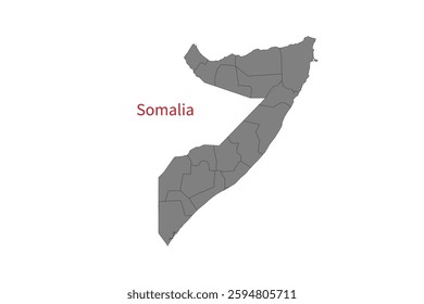 Somalia Map vector illustration. Somalia Map silhouette