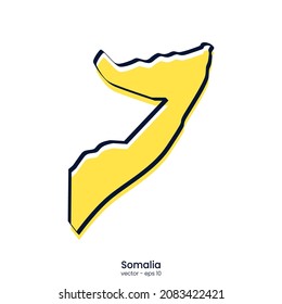 Somalia-Karte Vektorgrafik-Template-Design. Rahmenstil.
