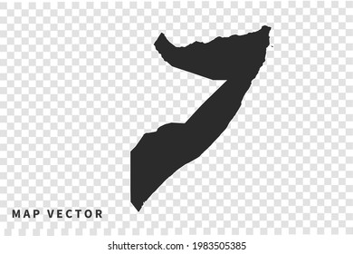 Somalia map vector, isolated on transparent background