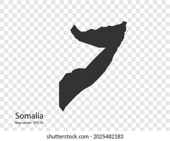 Somalia map vector, isolated on transparent background