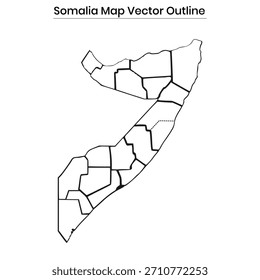 Somalia Map Vector Outline Editable Country Silhouette