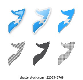 Somalia - Maps Collection. Six maps of different designs. Set of vector illustrations