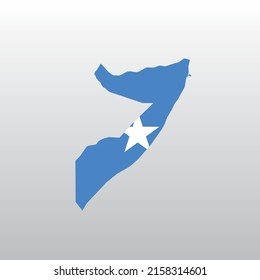 Somalia national flag in country map silhouette