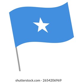 Bandeira nacional da Somália salta com mastro