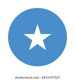 Diseño del icono del vector de la bandera nacional de Somalia. Bandera del círculo de Somalia. Bandera de la ronda de Somalia.
