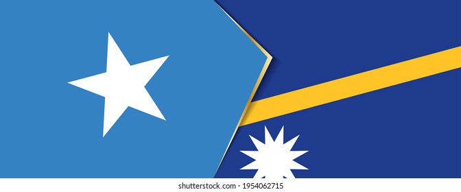 Somalia and Nauru flags, two vector flags symbol of relationship or confrontation.