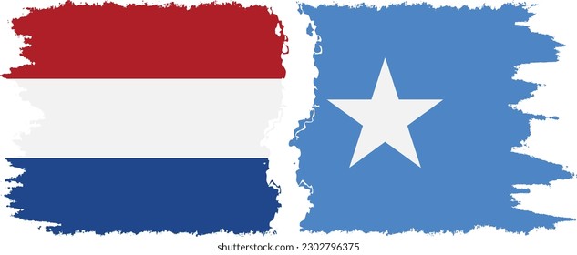 Conexión de banderas de grano de Somalia y los Países Bajos, vector