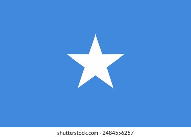 Somalia official flag vector with standard size and proportion. National flag emblem with accurate size and colors.