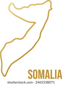 Somalia outline map. Smooth contour line