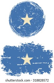 Somalia round and square grunge flags. Vector illustration. Grunge effect can be cleaned easily. 