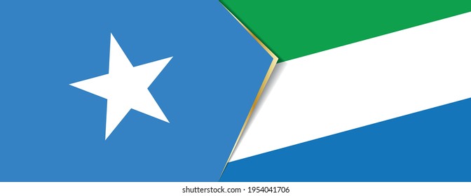 Somalia and Sierra Leone flags, two vector flags symbol of relationship or confrontation.