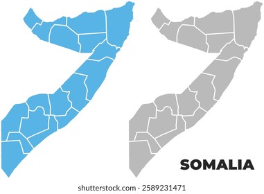 Somalia simple maps flat illustration