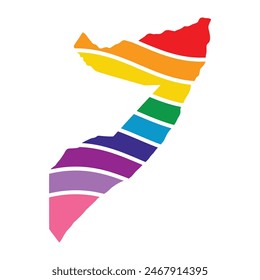 Somalia swoosh silhouette rainbow map