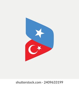 Somalia - Turkey text flag friends country vector graphic graphic element Illustration template design
