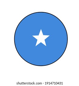 Icono del círculo de la bandera vector de Somalia para los conceptos y temas africanos y el cuerno de áfrica