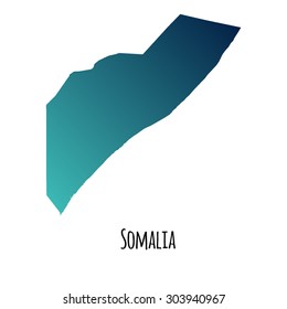 Somalia vector map with color gradient and caption on white background. Can be used as element of your infographics or presentation