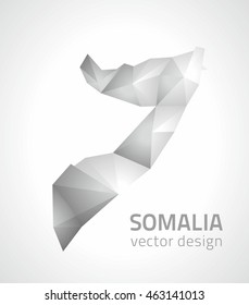 Somalia vector polygonal grey triangle map