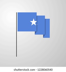 Somalia waving Flag creative background