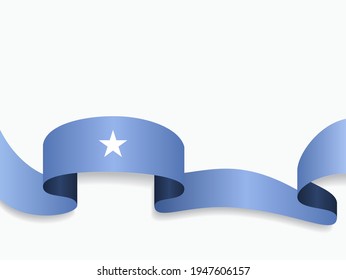 Bandera somalí ondeando fondo abstracto. Ilustración vectorial.
