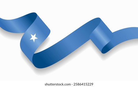 Somalian flag wavy abstract background. Vector illustration.