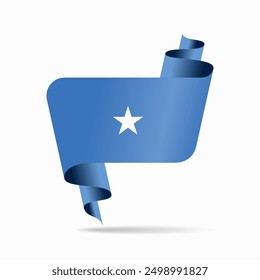 Somalian flag wavy ribbon background. Vector illustration.