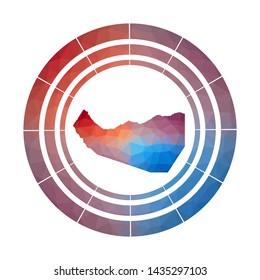 Somaliland badge. Bright gradient logo of country in low poly style. Multicolored Somaliland rounded sign with map in geometric style for your infographics.